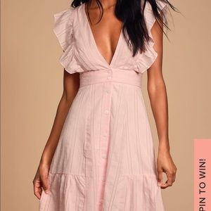 Daydreaming of you pink swiss dot mini dress